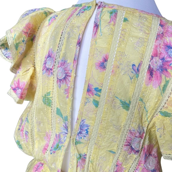 NWT LoveShackFancy Natasha Dress in Bright Azalea | Yellow Cottagecore | XS/S - Picture 8 of 16